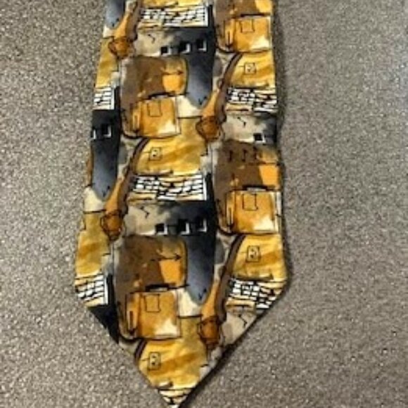 J GARCIA 100% Silk Tie Musical Notes Made in Mexico - Picture 1 of 5